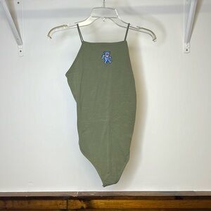 AEO Grateful Dead Dancing Bear Bodysuit in Green- M